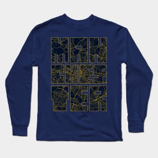 Manchester, England, UK City Map Typography - Gold Art Dec Long Sleeve T-Shirt